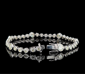 Pulsera de Plata de Ley 925 de Alta Gama con Diamantes de Laboratorio CVD de 6.97 Quilates, Diseño de Halo Central Redondo, Joyería para Mujer - Product Image 4