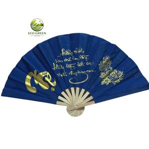 Abanico Plegable de Bambú y Tela Personalizado con Logotipo Impreso, Regalo Promocional OEM, Recuerdo para Bodas y Eventos, Suministro al por Mayor - Product Image 1