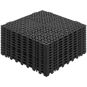 Piastrelle Modulari a Incastro 12 Pezzi 30x30 cm in PVC Morbido Antiscivolo con Drenaggio, Tappeti Drenanti a Incastro, Pavimentazione in Plastica - Product Image 1