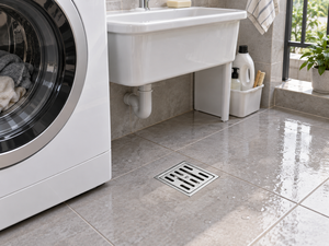 2 Inch Stainless Steel <b>Square</b> Floor <b>Drain</b> with Slotted Grate for Bathroom Washroom - Product Image 3