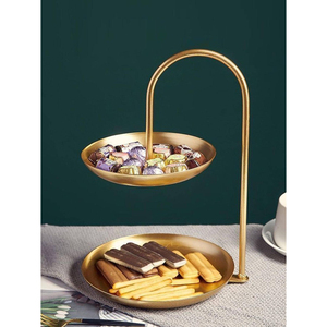 Accent 2 Tier Metal <b>Cake</b> <b>Stand</b> ith Handle Dessert Display Rack <b>for</b> Wedding Party Birthday Cupcake Display <b>Stand</b> On <b>Sale</b> - Product Image 3