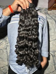 Extensions naturelles de cheveux humains indiens en vrac de qualité Remy, alignées sur les cuticules, non traitées, style vague, couleur originale - Product Image 4