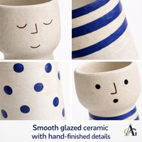 Ensemble de vases en céramique modernes faits à la main AG Elements, finition brillante, étanches, écologiques, légers, décoratifs, pour table, anniversaire