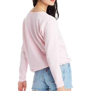 Sweat-shirt à col rond en corail, coupe classique, tricoté, 100% coton, manches longues, couleur unie, vêtement d'automne unisexe - Product Image 6