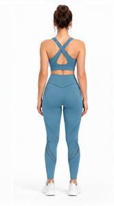 Conjunto de Yoga para Mujer, Sujetador Deportivo con Espalda en U, Leggings de Cintura Alta sin Costuras, Traje Deportivo Elástico sin Costuras para Gimnasio, Fitness, Pilates - Product Image 2