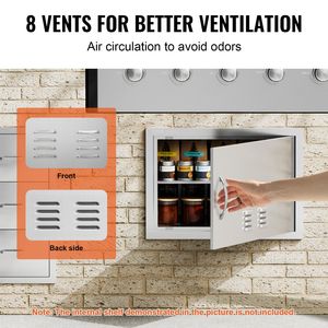 Porta di Accesso BBQ Singola per Cucina Esterna in Acciaio Inox 24W X 17H Pollici, Montaggio a Filo con Maniglia Verticale - Product Image 4