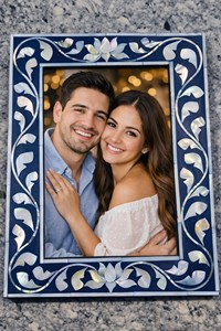Elegant Mother of Pearl Inlay Wood Hand Carved Decorative Vertical Photo <b>Frame</b> Tabletop/Wall <b>Mount</b> Custom Size - Product Image 6