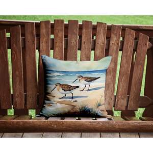 Sandpipers Hunting Throw Pillow 14x14 Interior/Exterior Cojín decorativo lavable a máquina para sofá cama o Patio - Product Image 2
