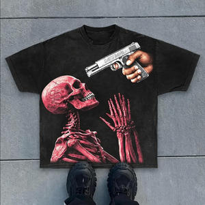 Camiseta Oversize para Hombre 100% Algodón, Estilo Urbano Vintage Lavado, Personalizable con Serigrafía de Pedrería, Camisetas para Hombre de Bajo Costo - Product Image 5