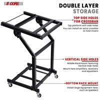Soporte para Mezclador de DJ de 5 Núcleos, Carro Rodante Ajustable de 9U para Montaje en Rack, Equipo Profesional de Audio para Estudio con Ruedas