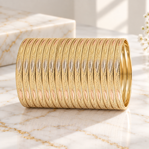 กำไลข้อมือดีไซน์เนอร์ ORO-Z หลายสี สามเฉดสี ชุบทอง ผลิตจากโลหะผสม  ลวดลายสวยงาม เหมาะสำหรับงานปาร์ตี้ งานแต่งงาน งานหมั้น สไตล์ชาติพันธุ์ - Product Image 4