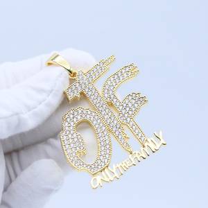 Colgante de Lujo Personalizado con Nombre y Letras, Estilo Hip Hop, Chapado en Oro sobre Plata 925, Colgante Bling para Raperos - Product Image 1