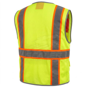 Custom Logo Printed <b>Waterproof</b> Reflective ANSI Class 2 Safety Vest with Adjustable Fit for Factory Staff Road Workers Daily Use - Product Image 2