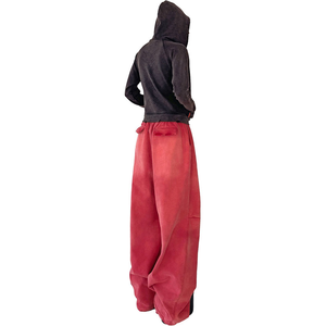 Men's Wide Leg Cargo Pants <b>Elastic</b> <b>Waist</b> Gradient Color Streetwear Casual <b>Trousers</b> - Product Image 2