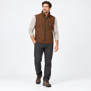 Chaleco Deportivo para Exteriores, Forrado de Forro Polar, Cuello Alto, Ropa de Trabajo Cálida, Chaleco Softshell con Logotipo Personalizado para Hombre - Product Image 6