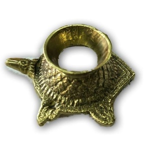 Brass Shankh Stand Shankh Conch for <b>Home</b> Vastu Pooja Puja Mandir Office Table Decor Collectible Handicraft Art <b>Yellow</b> - Product Image 6