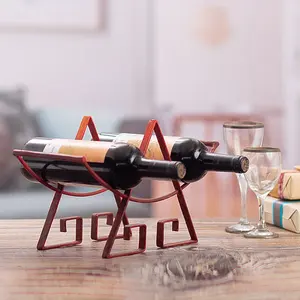 Support à bouteilles décoratif en métal fait main, porte-vin de luxe pour table à manger, vente en gros, support à bouteilles de vin en métal fait main de qualité supérieure - Product Image 2