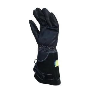 New Cowhide Firefighter Reflective Flames Retardant Protective <b>Gloves</b> Heat Insulation Wear-Resistant 40CM <b>Long</b> Rescue Work <b>Glove</b> - Product Image 3
