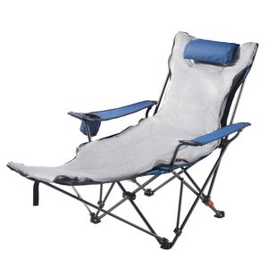 Sdraio Pieghevole Portatile con 4 Posizioni Regolabili, Sedia da Campeggio e Spiaggia in Rete con Poggiapiedi in Tessuto Oxford per Adulti - Product Image 1