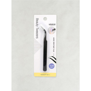 Pinzas curvas de precisión de acero inoxidable para uñas, herramienta profesional para extensiones de pestañas y arte de uñas con cuidado de cutículas, fabricada en Corea - Product Image 1