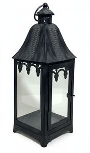 Lanterne en métal gris mat personnalisée, faite à la main, porte-bougie pour anniversaire, Noël, décoration d'intérieur/extérieur - Product Image 2