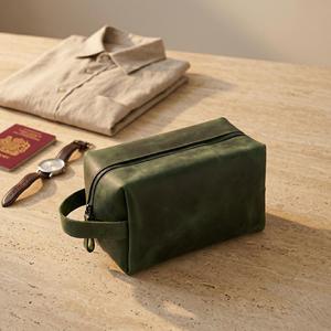 Custom Genuine Leather Toiletry Bag Mens Dopp <b>Kit</b> Travel Wash Bag <b>Shaving</b> <b>Kit</b> Organizer Wholesale Bulk Price TYG-0230 - Product Image 2