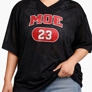 Jersey de Fútbol Americano Unisex Negro de Moda 2026, Corte Holgado, Personalizable con Logotipo, Impresión OEM, Venta al Por Mayor, Marca Privada, Compradores de EE. UU. - Product Image 4