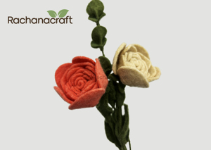 Bouquet de roses artificielles en feutre de laine de Nouvelle-Zélande 100% durable, fait main, de haute qualité, pour la décoration de la maison et les mariages, personnalisable - Product Image 2