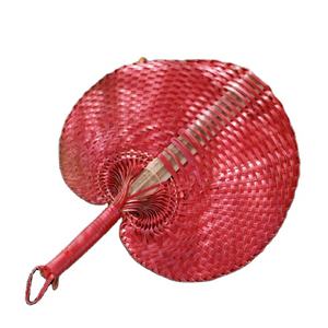 Ventilateur en bambou tissé avec feuille de tissu uni ou imprimé fabriqué au Vietnam pour le refroidissement d'événements ou l'affichage artistique - Product Image 5