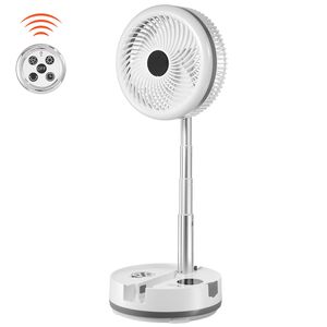 Portable 10-Inch Foldable Rechargeable Oscillating <b>Fan</b> <b>with</b> 3-Speed <b>Remote</b> <b>Control</b> Quiet Pedestal for Desk/Table Use - Product Image 2