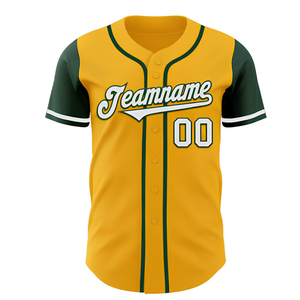 Maillot de baseball doré à rayures fines en maille 100 % coton, imprimé drapeau sur le devant, manches courtes, boutonné, personnalisable, fournisseur OEM en gros pour adultes - Product Image 5