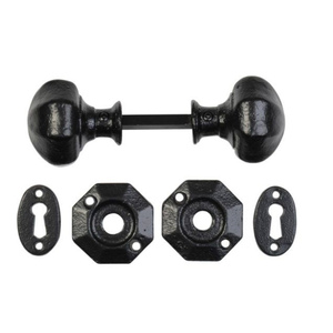 <b>Matte</b> <b>Black</b> Cast Iron Rim Lock <b>Knob</b> Vintage Heavy Duty Decorative Home Hardware For Exterior Interior <b>Door</b> Wooden Gate On Sale - Product Image 3