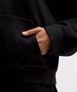 Sudadera con Capucha Negra Extra Grande, 100% Algodón, Felpa Francesa, Unisex, Color Sólido, Estilo Minimalista, para Usar en Todas las Estaciones - Product Image 5
