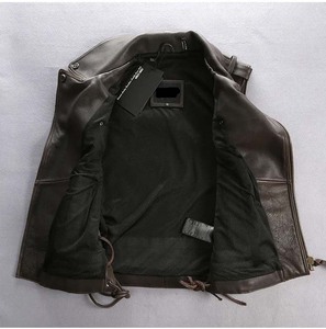 Gilet en cuir antique pour hommes en détresse grande taille en cuir de vachette véritable - Product Image 6