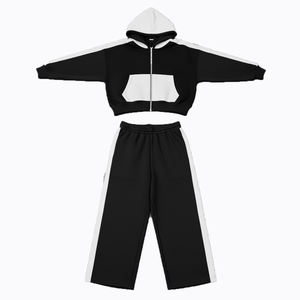 Ensemble de survêtement d'hiver pour homme, respirant, deux pièces, vêtements de sport décontractés, veste à fermeture éclair, pantalon de jogging, 100% coton, léger - Product Image 3