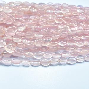 Natural Rose Quartz Smooth Oval Shape Loose Gemstone Beads 6 To 8mm Quartz Stone Beads For Jewelry Making Wholesale Rose Quartz - Product Image 4