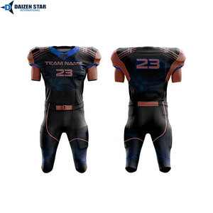 Ensemble maillot et pantalon de football américain pour homme, col en V, manches courtes, anti-humidité, rouge et noir, uniforme ajusté, impression sublimée - Product Image 6