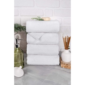 Serviette de bain blanche de luxe 550 GSM, 100% coton pur, douce et moelleuse, très absorbante, pour hôtels, centres de villégiature et maisons. - Product Image 4
