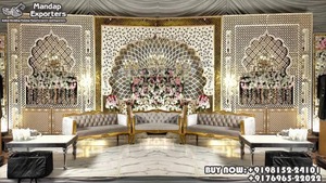Christian <b>Wedding</b> Stage Decor Mirror Backdrop Panels Modern <b>Wedding</b> Stage Mirror Backdrop <b>Frame</b> Latest Mirror Backdrop <b>Frame</b> - Product Image 3