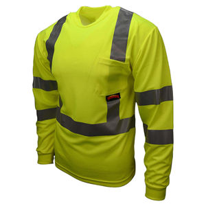 Chemise de sécurité à manches longues à haute visibilité réfléchissante en polyester avec impression UV respirante pour les travailleurs industriels - Product Image 6