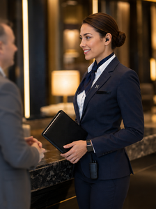 Uniformes d'aviation personnalisés à manches longues pour pilotes et personnel de cabine |   OEM | Uniforme de Superviseur des Relations Clients VIP de l'Aéroport pour Femmes - Product Image 3