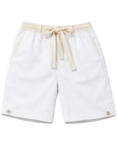 Customized Men White Sleeveless Tank Top And Shorts <b>Set</b> Casual Summer Cotton Outfit Contrast Trim Drawstring Two Piece <b>Set</b> - Product Image 4