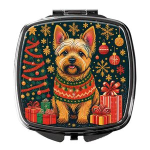 Norwich Terrier Noël Compact Voyage Maquillage Miroir Portable Pliant De Poche Design Cadeau pour Femmes et Filles - Product Image 1
