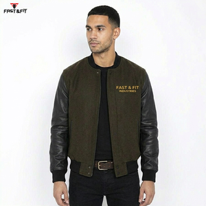 Latest High Quality 100% Cotton Long Sleeves Winter Windproof Breathable <b>Smart</b> Stylish College Bomber <b>Jacket</b> Unisex - Product Image 1