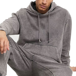 Custom Logo Casual Men Acid Wash Tracksuit and Sweatpants Winter Sports Suit Breathable Two-Piece Hip Hop Men Acid Wash Men suit - Product Image 6