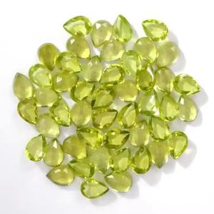 Hermosa calidad AAA 5mm x 8mm peridoto Rosa corte pera cabujón Flatback piedra preciosa suelta piedra curativa de cristal a precio razonable - Product Image 1