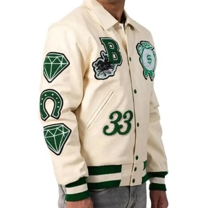 แจ็คเก็ตวินเทจสไตล์วิทยาลัยสำหรับผู้ชาย เสื้อเบสบอลแบบ Varsity กันน้ำ ระบายอากาศได้ดี รับผลิตตามแบบ OEM ขายส่งจากโรงงาน - Product Image 6