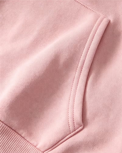 Women's Pink Hoodie Jogger Set Full Sleeve Regular Fit Casual Two Piece Tracksuit Solid Color Breathable Eco-Friendly Winter - Product Image 6