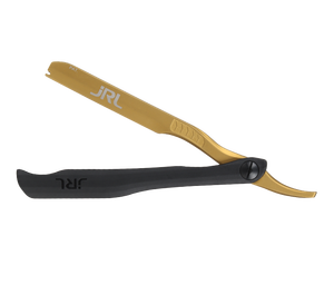 JRL High Quality Precision Styling <b>Razor</b> Gold & Black Professional Stainless Steel Barber <b>Straight</b> Edge Magnetic Blade Holder - Product Image 1