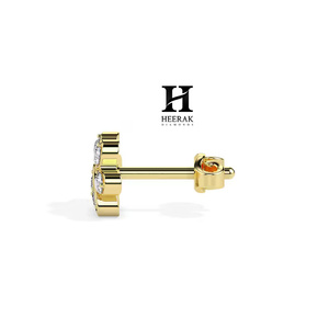 Aretes con Forma de Huella de Perro, Oro Rosa de 14K, Diamante Cultivado en Laboratorio, Aretes para Amantes de Mascotas, Joyería Animal con Moissanita Brillante - Product Image 6